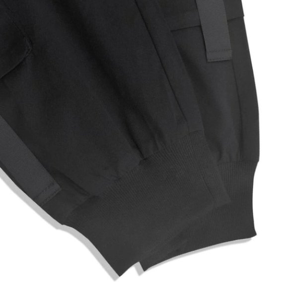 Casual Black Men's Drawstring Cargo Pants - Picture 5 of 5